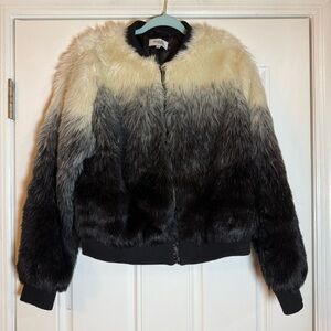 Charlotte Russe Faux Fur Ombre Jacket Size XL